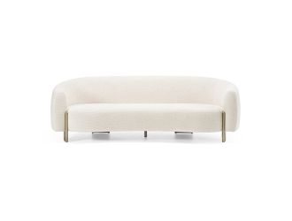 Thrive - Modern Beige Fabric + Antique Brass Sofa