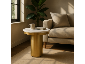 Rocky - Glam White & Gold End Table