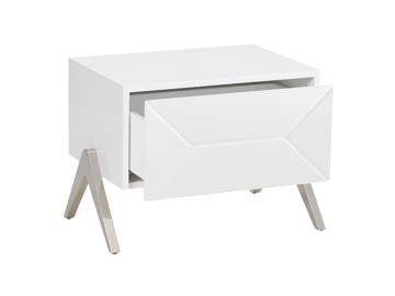Candid Modern White Nightstand