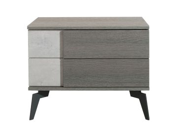 Palermo Italian Modern Faux Concrete & Grey Nightstand