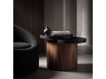 Bascom Modern Walnut End Table W/ Swivel Top