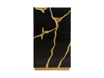 Aspen - Modern Black & Gold Chest