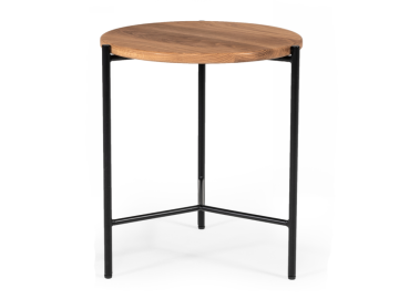Bacone - Industrial Oak and Black Iron End Table