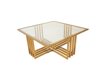 Kodiak - Glam Clear Glass and Gold Glass Coffee Table