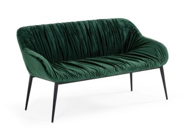 Katrina - Modern Green Fabric Bench