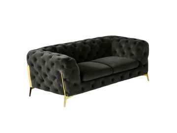 Sheila - Modern Dark Grey Fabric Loveseat