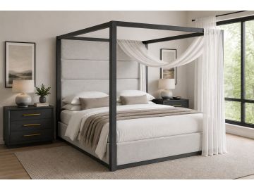Manhattan - Contemporary Canopy Grey Bed