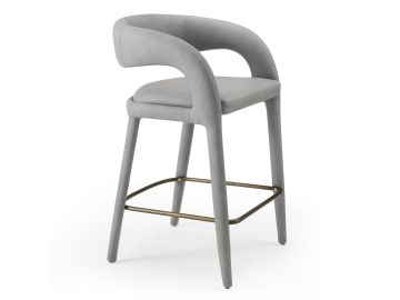 Faerron - Modern Grey Leatherette Counter Chair