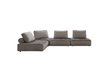 Nolden - Modern Grey Fabric Modular 4-Piece Sectional Sofa