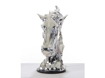 SZ0002 Modern Silver Horse Head Sculpture