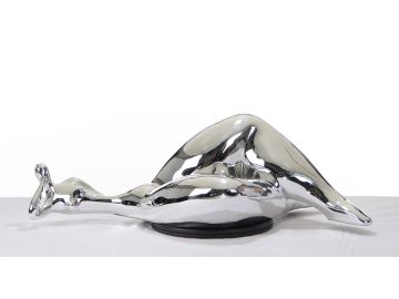 SZ0228 Modern Silver Napping Lady Sculpture