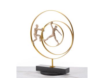 SZ0240 Modern Bronze Acrobats-Rings Sculpture
