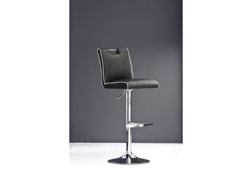 T-1214 Modern Black Leatherette Adjustable Bar Stool