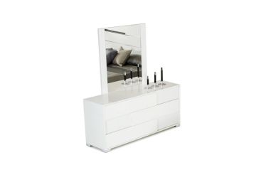 Monza Italian Modern White Mirror