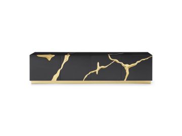 Aspen - Modern Black & Gold TV Stand