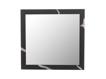 Aspen - Modern Matte Brown Ash & Silver Mirror