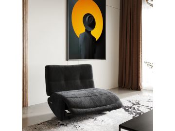 Basil - Modern Black Fabric Small Electric Recliner Chair