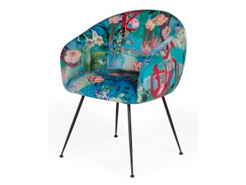 Roxann - Contemporary Floral Velvet Dining Chair