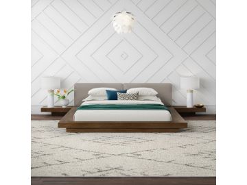 Tokyo - Contemporary Walnut and Grey Platform Bed