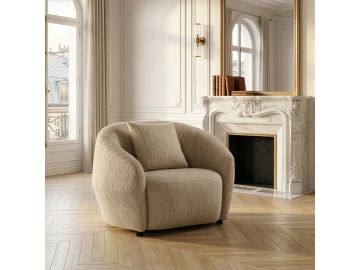 Belinda - Modern Beige Fabric Accent Chair