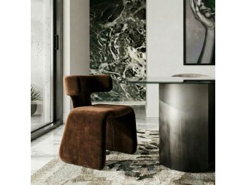 Bergman - Modern Camel Velvet Dining Chair