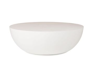 Bronte - Modern White Concrete Round Coffee Table