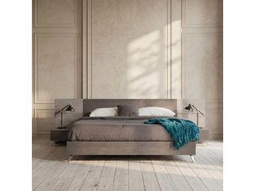 Bronx Italian Modern Faux Concrete & Grey Bed
