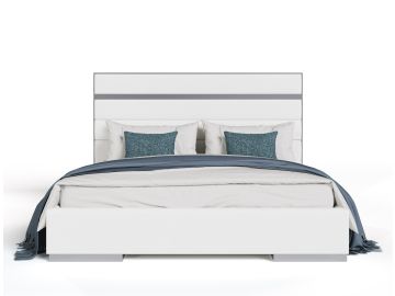 Cartier - Modern White Vegan Leather + Stainless Steel Bed