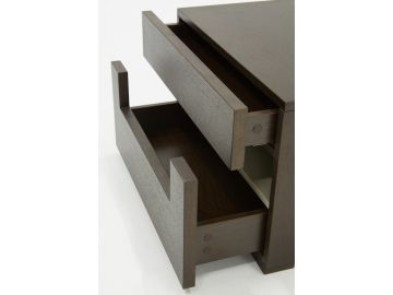 Ceres Modern Brown Oak and Grey Nightstand