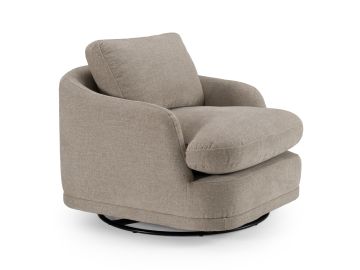 Chantry - Modern Grey Sand Fabric Swivel Accent Chair