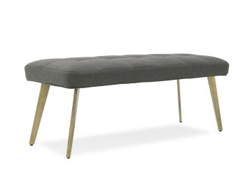 Cici - Contemporary Grey & Antique Brass Bench
