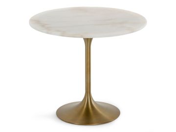 Collins - Glam White Marble & Gold Dining Table