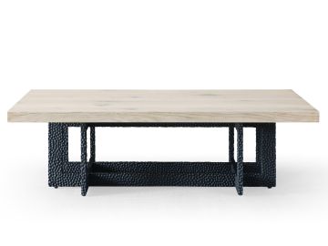 CT8963 - Natural Oak + Black Metal Coffee Table