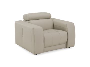 Dalton - Modern Italian Light Grey Leather Recliner Chair