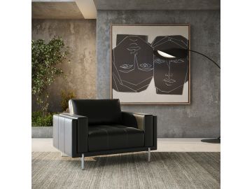 Schmidt - Modern Black Leather Chair