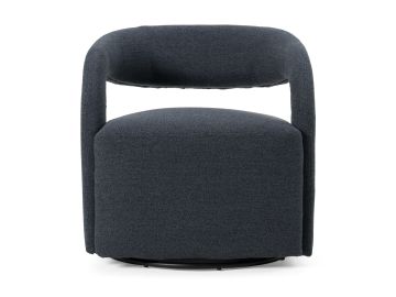Dowsett - Modern Charcoal Fabric Swivel Accent Chair