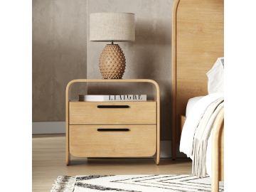 Dresden - Modern Natural Acacia 2-Drawer Nightstand
