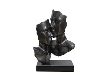 Two Faces Black Sculpture