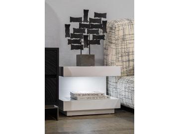 Esso Modern White Glossy Nightstand