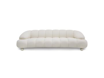 Duran - Contemporary White Fabric 4-Seater Sofa