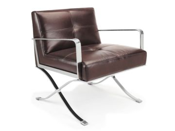 EC-011 Modern Brown Leather Lounge Chair