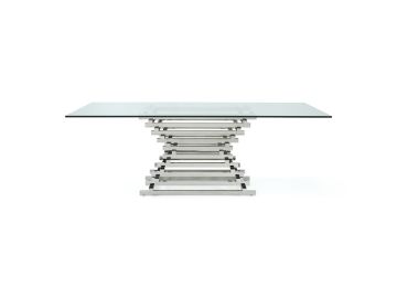 Crawford Modern Clear Glass Dining Table