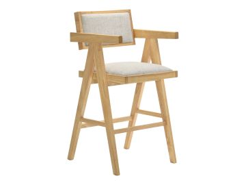Fern - Modern Natural and Beige Counter Stool Set of 2