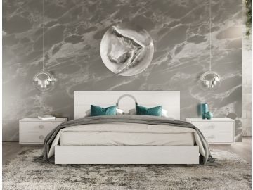 Ovidius + Victoria - Modern White Crocodile Lacquer Bedroom Set