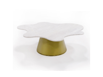 Gabbro - Glam White Marble + Gold Nesting Coffee Table Set