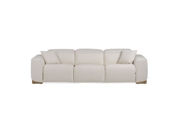 Hagerty - Modern Off-White Fabric Sofa With 2 Power Recliners