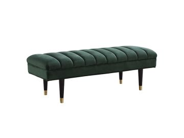 Ritner Modern Green Velvet Bench