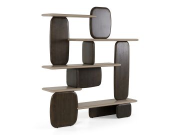Horace - Contemporary Dark Brown + Taupe Bookshelf