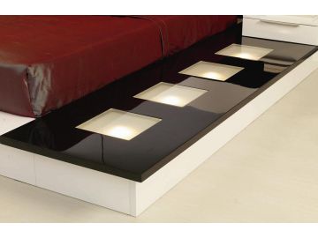 Impera Modern-Contemporary lacquer platform bed with lights