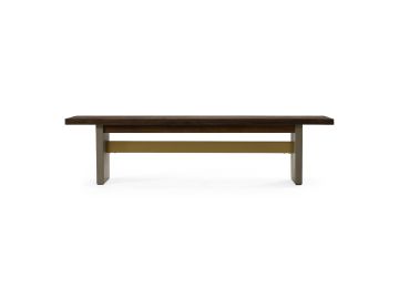 June - Modern Dark Grey Concrete & Walnut Dining Bench